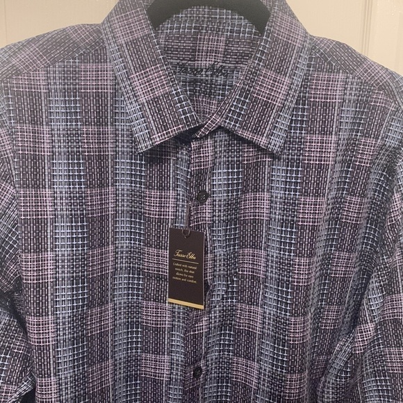 Tasso Elba Stretch Dobby Woven Shirt - Picture 3 of 11